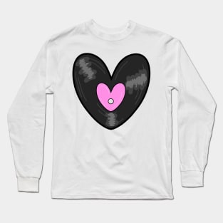 Heart Vinyl Record Long Sleeve T-Shirt